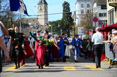 Ladies of Fraumünster Society at Sechseläuten parade in Zurich, 2013