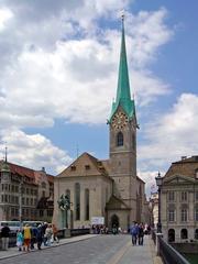 Fraumünster Church viewed from Münsterbrücke, Zürich