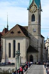 Fraumünster Church and Münsterbrücke Bridge in Zurich