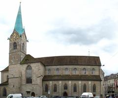 Panoramic view of Zürich Fraumünster church created using Autostitch