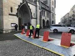 Anti-terrorist barrier at Zurich Christmas market