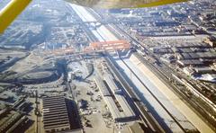 East LA Interchange LA River Bridge construction 1959 aerial view