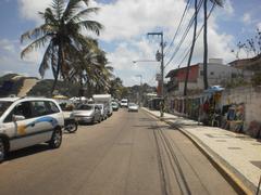 Rua Erivan França in Ponta Negra, Natal with Morro do Careca on the left