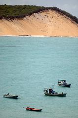 Fishermen's boats in front of Morro do Careca, Natal, Rio Grande do Norte