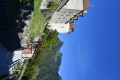 Side view of Gruyères Castle in Switzerland