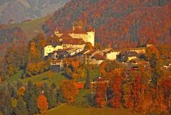 Chateau de Gruyère in autumn