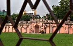 View of Dhanmondi Shahi Eidgah through railing