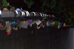 Padlocks with romantic messages outside Museo del Objeto del Objeto