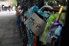 public art installation with padlocks at Museum of the Object in Colonia Roma