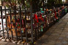 love locks on a smithy fence in front of the MODO museum