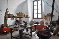 View of the kitchen area of the old cloister at the Museo Nacional del Virreinato in Tepozotlan