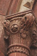 Red sandstone arches of the Mutiny Memorial at Kashmere Gate, Delhi