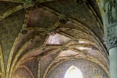 elaborate chapel ceiling within the Palace of Pena in Sintra, Portugal