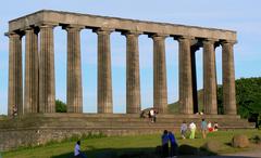 National Monument in Edinburgh under a clear blue sky