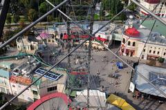 Aerial view of the Prater amusement park in Vienna