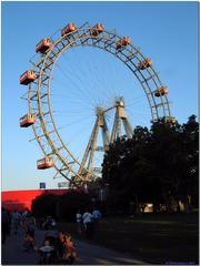 Vienna Prater amusement park with the Giant Ferris Wheel