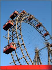 Giant Ferris wheel in Prater amusement park, Vienna