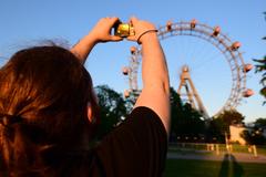 Sylvain Boissel taking a photo of the Wiener Riesenrad