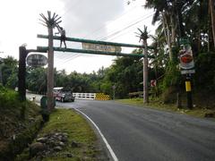 Welcome Arch of Liliw, Laguna with river revetment along Oples River