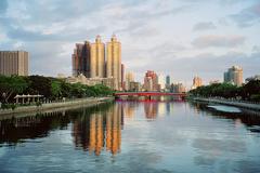 Love River flowing through downtown Kaohsiung, Taiwan