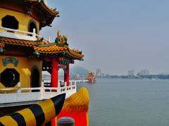 Tiger and Dragon Pagodas and Wuli Pavilion at the Lotus Pond, Kaohsiung, Taiwan