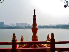 View from Wuli Pavilion at Lotus Pond to Kaohsiung