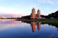 Lianchitan in Kaohsiung City with Banping Mountain and Dragon Tiger Tower