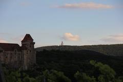 View from Rauchkogel to Liechtenstein Castle with Anninger transmitter in the background