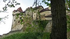 Burg Liechtenstein castle under a clear blue sky