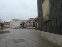 MuseumsQuartier in Vienna, Austria with people walking