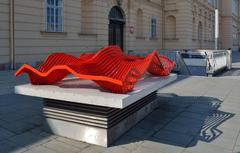 Hostile sculpture in front of MuseumsQuartier