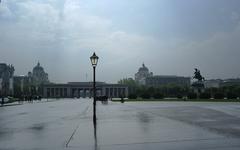 stormy sky over Heldenplatz in Vienna, Austria