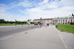 A panoramic view of Wien with historical buildings and a clear sky