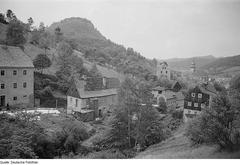 aerial view of Königstein with Königstein Fortress in the background