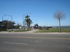 New Basin Canal lighthouse collapsed after Hurricane Katrina in New Orleans