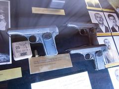 a pair of antique Assassin's pistols displayed at the Heeresgeschichtliches Museum in Vienna, Austria