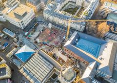 Aerial view of MiQua Jewish Museum in Cologne