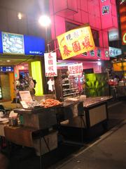 Liouho Night Market in Kaohsiung, Taiwan at night