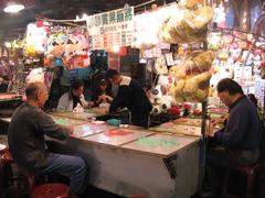 Liouho Night Market in Kaohsiung, Taiwan at night