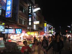 Liouho Night Market at night in Kaohsiung, Taiwan