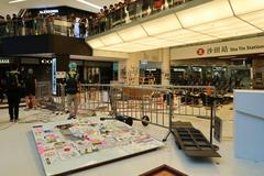 New Town Plaza Shatin Station entrance roadblock