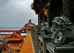 Chimera statue at Guandu Temple Main Hall in Taipei, Taiwan