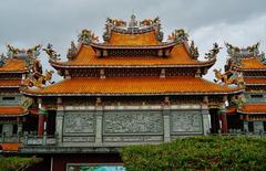 Backside of the Main Hall of Guandu Temple in Taipei