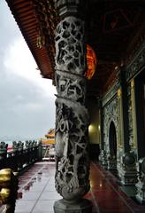 columns at the Main Hall of the Guandu Temple in Taipei