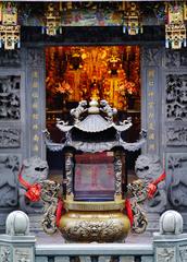 Incense Stick Holder at Guandu Temple forecourt in Taipei, Taiwan