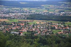 Scenic view of Oberdorf, Langendorf, and Bellach from gondola lift