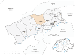 Map of Oberdorf municipality in Switzerland