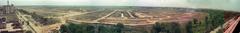 Dry Nalban waterbody in Kolkata with SDF building on the left and Nicco Park on the right