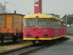 Uerdinger railbuses (VT 95) VT 11 and VS 21 at the museum station of Köln-Bonner Eisenbahn-Freunde in Brühl-Vochem