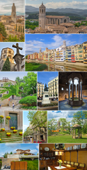 Collage of Girona city landmarks in Catalonia, Spain